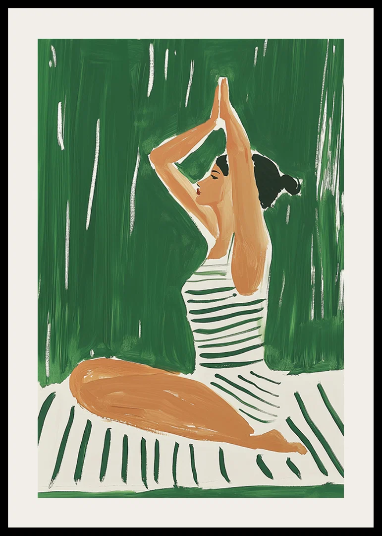 A poster of a woman in yoga position -12