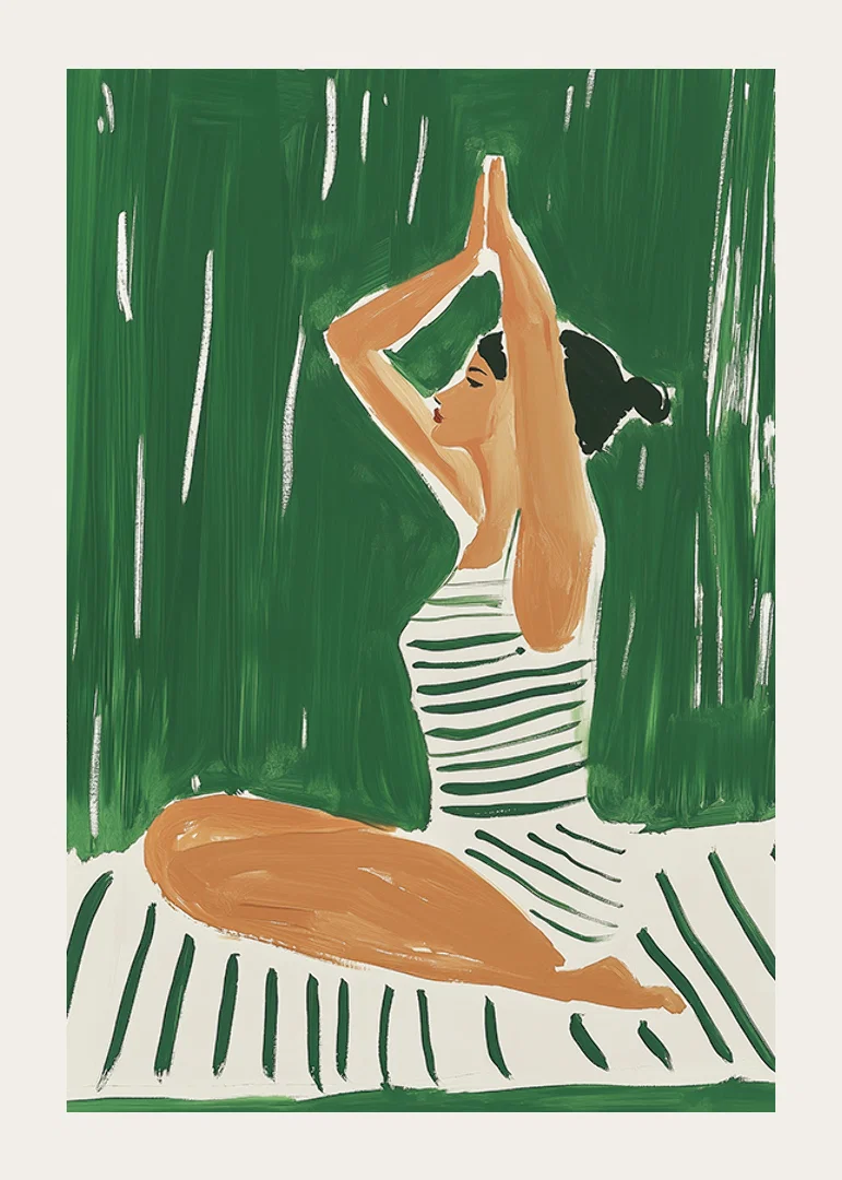 A poster of a woman in yoga position -12
