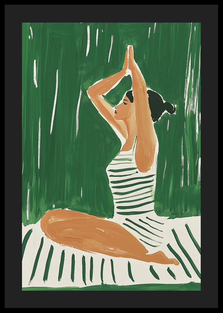 A poster of a woman in yoga position -12