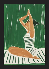 A poster of a woman in yoga position -5