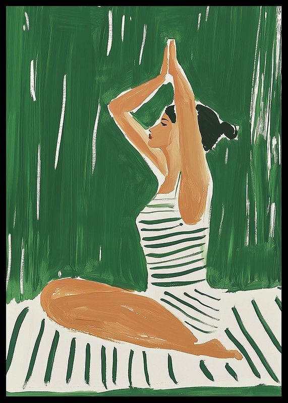 Een poster van een vrouw in yogahouding -12
