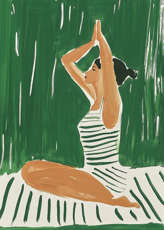 A poster of a woman in yoga position -12