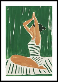 A poster of a woman in yoga position -0