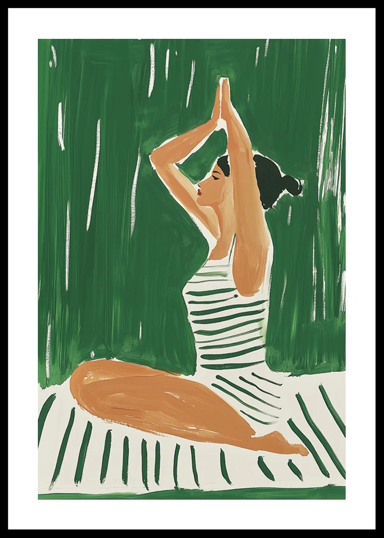 A poster of a woman in yoga position -12