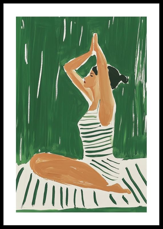 Een poster van een vrouw in yogahouding -12