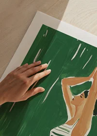 A poster of a woman in yoga position -9
