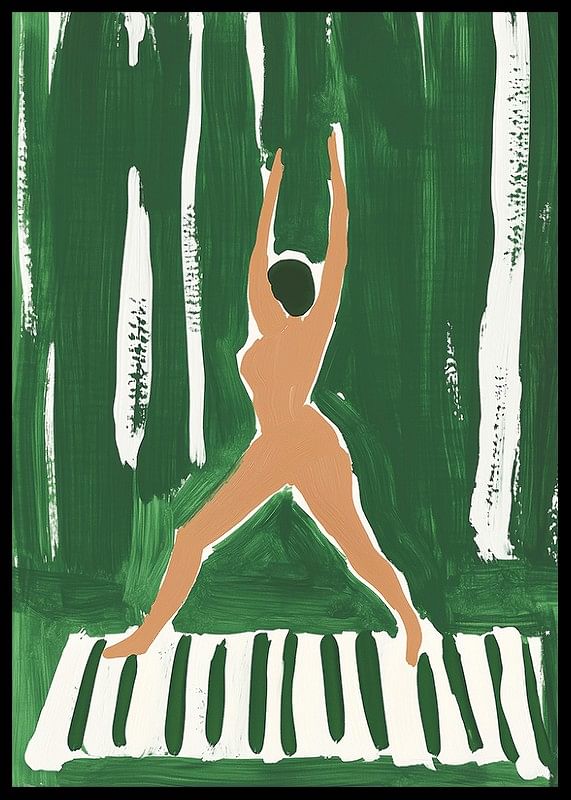 En poster av en kvinna i yogaposition-12