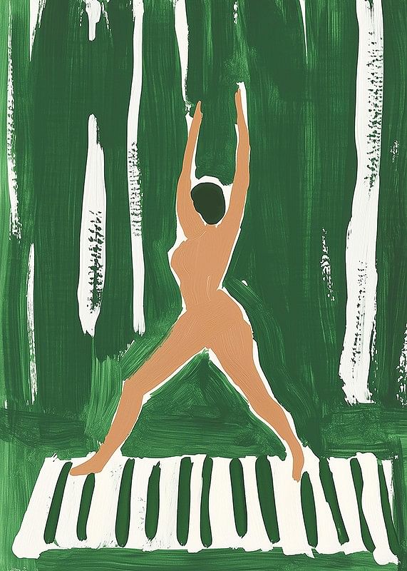 En poster av en kvinna i yogaposition-12