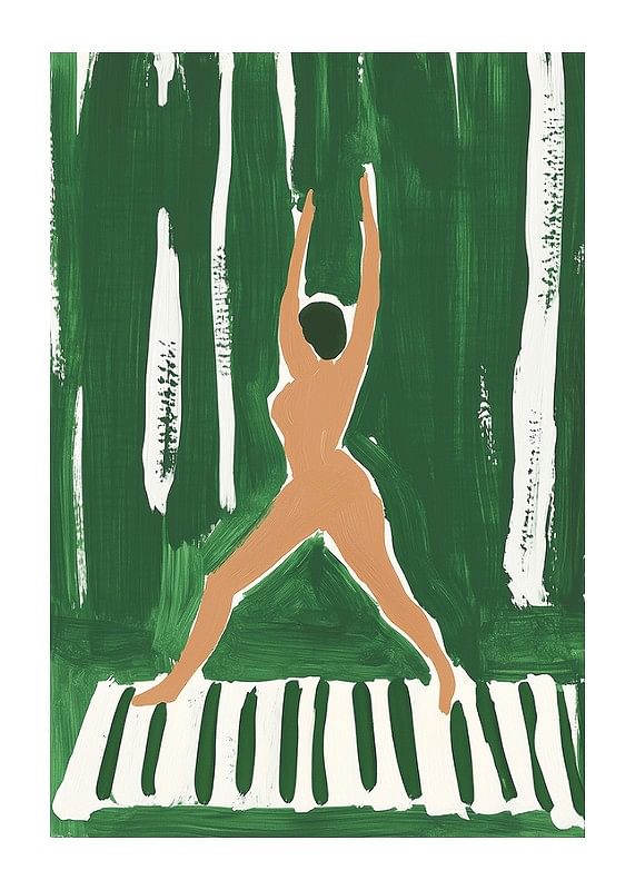 En poster av en kvinna i yogaposition-12