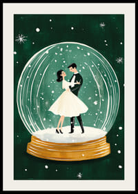 A poster of a dancing couple in a snow globe-2