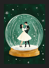 Ein Poster mit einem tanzenden Paar in einer Schneekugel-5