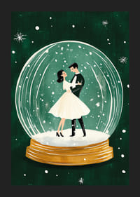 A poster of a dancing couple in a snow globe-5