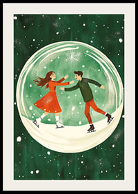 A poster of a skating couple in a snow globe-2