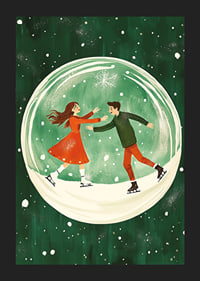 A poster of a skating couple in a snow globe-5