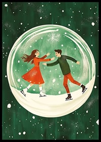 A poster of a skating couple in a snow globe-6