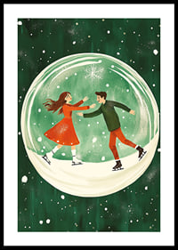 A poster of a skating couple in a snow globe-0