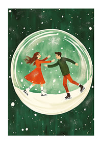 A poster of a skating couple in a snow globe-1