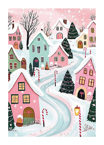 Affiche Snowy Candy Cane Village