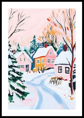Poster Snowy Pastel Retreat