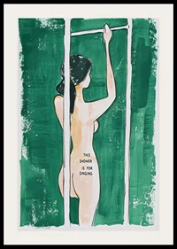 A poster of a woman in the shower -2