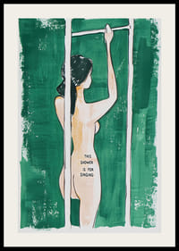 En plakat av en kvinne i dusjen -2