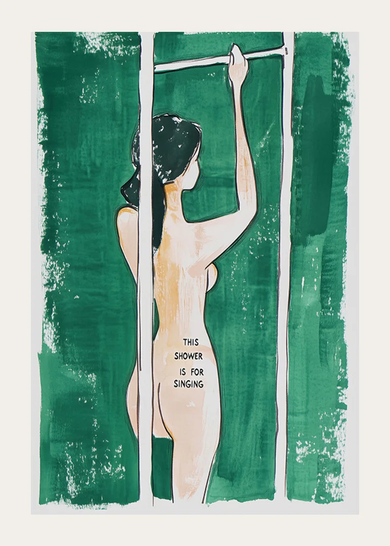 A poster of a woman in the shower -12