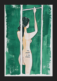 Een poster van een vrouw in de douche -5