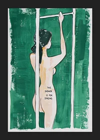 A poster of a woman in the shower -5