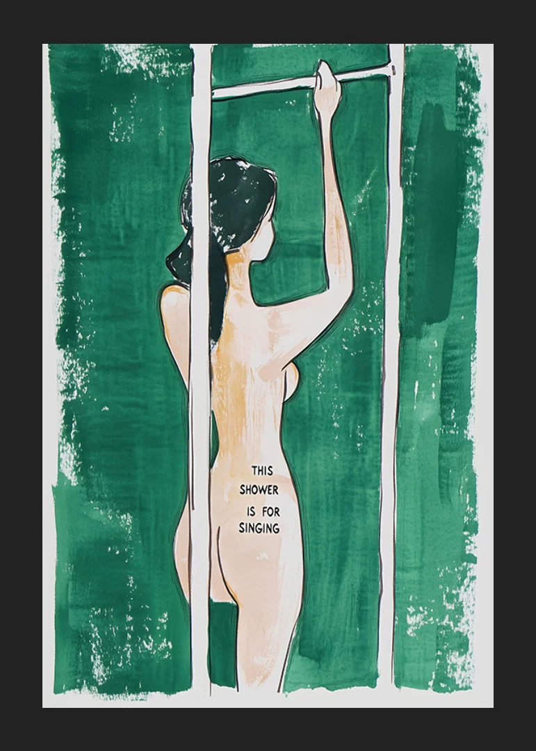 A poster of a woman in the shower -12