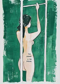A poster of a woman in the shower -7