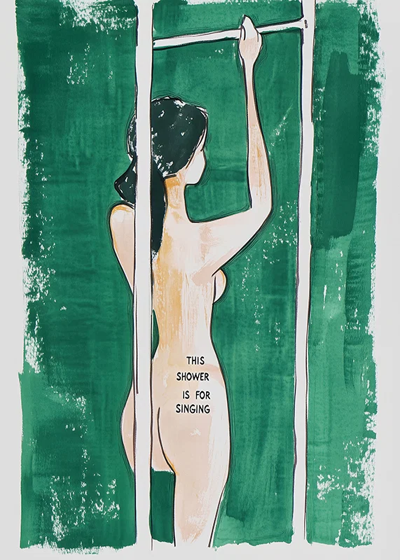 A poster of a woman in the shower -12
