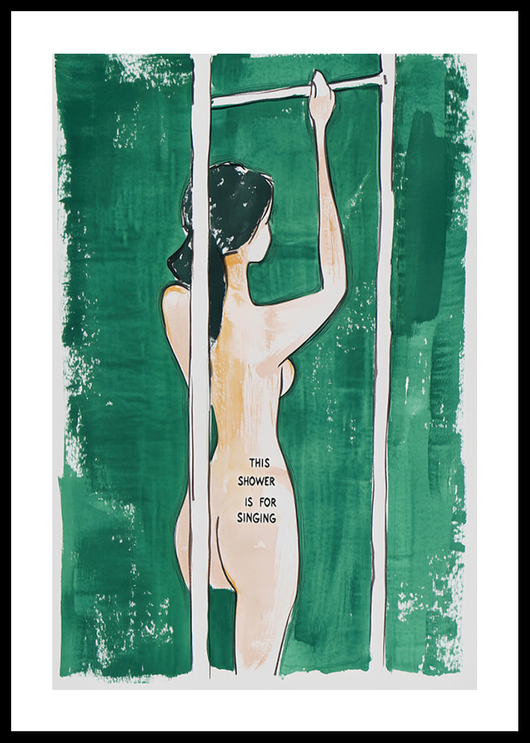 Een poster van een vrouw in de douche -12
