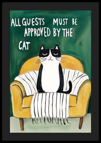 A poster of a cat in an armchair-4