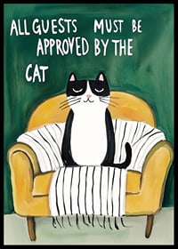 A poster of a cat in an armchair-6