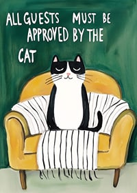 A poster of a cat in an armchair-7