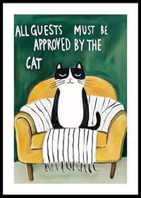 A poster of a cat in an armchair-0