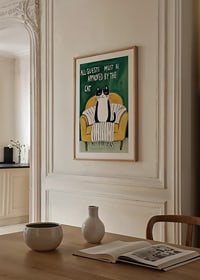 A poster of a cat in an armchair-8