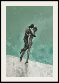 Dviejų figūrų plakatas švelniai apsikabinęs-2