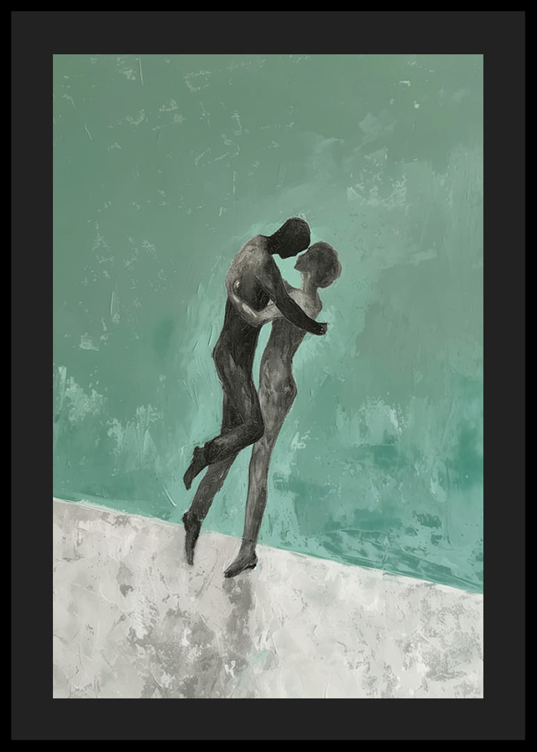 Dviejų figūrų plakatas švelniai apsikabinęs-12