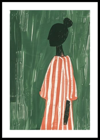 Affiche Silhouette In Pink Stripes