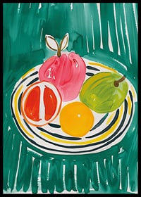 A poster with fruits on a patterned platter-6