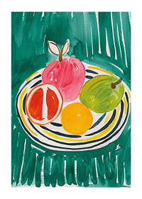 A poster with fruits on a patterned platter-1