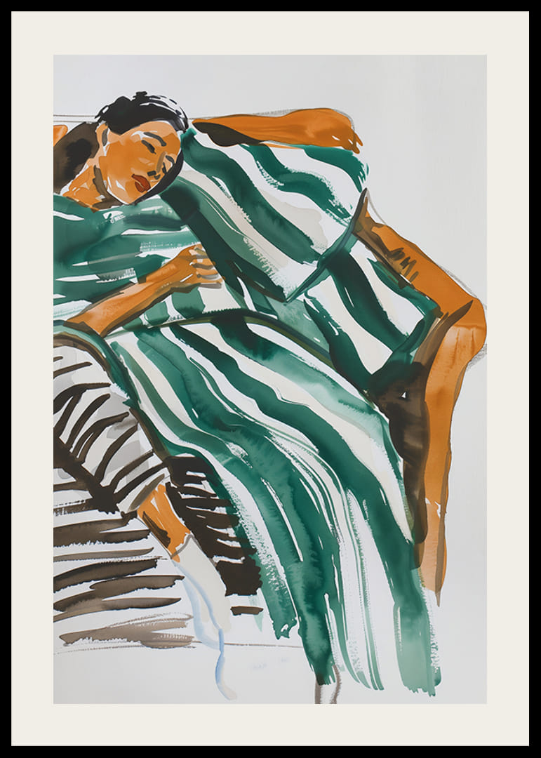  Plagát ženy odpočívajúcej na pohovke-12