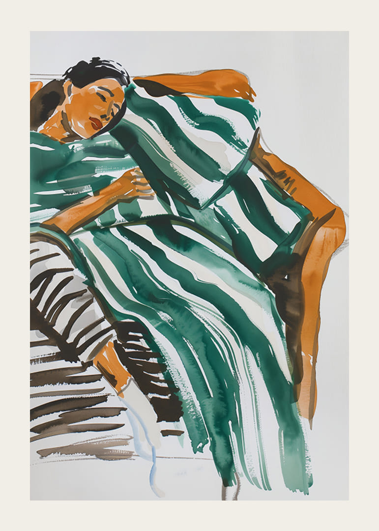  Plagát ženy odpočívajúcej na pohovke-12