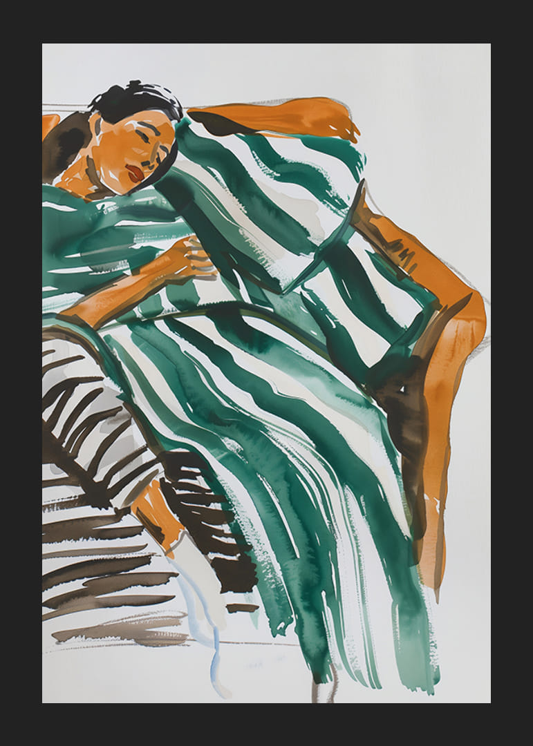  Plagát ženy odpočívajúcej na pohovke-12