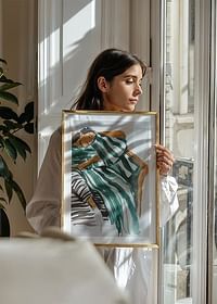 A poster of a woman resting on a sofa-4