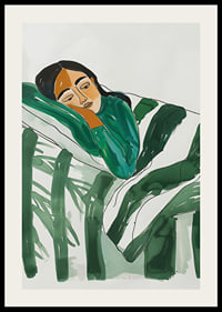 A poster with a sleeping woman-2