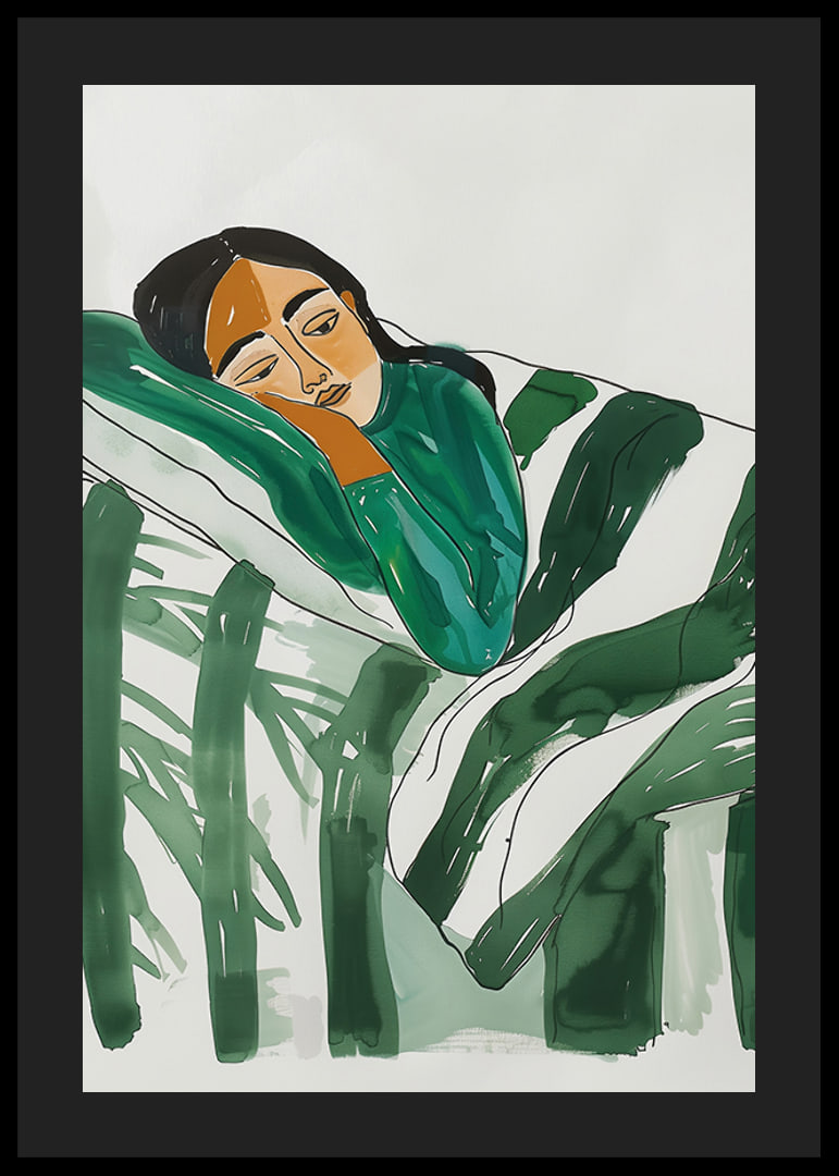A poster with a sleeping woman-12