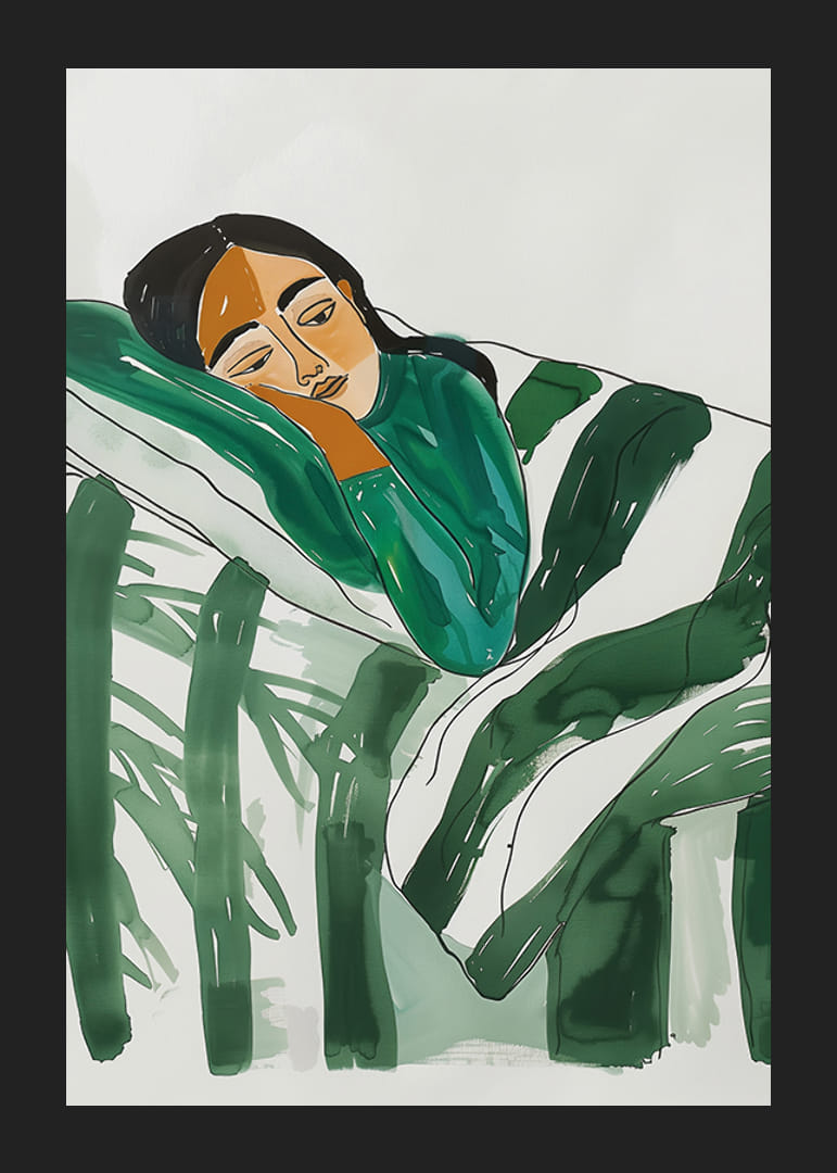 Ein Poster mit einer schlafenden Frau-12