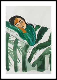 A poster with a sleeping woman-0